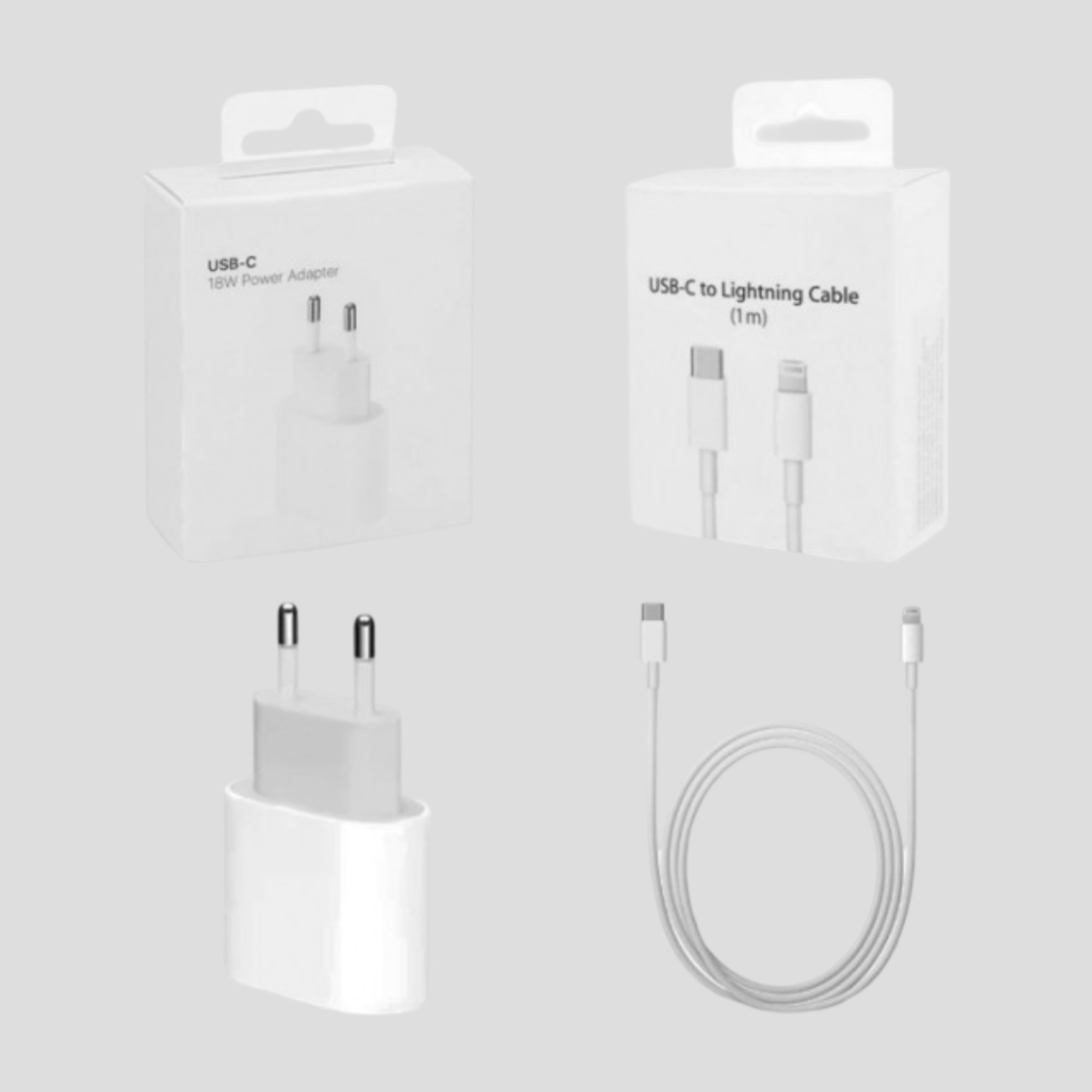 Комплект 20W Fast Charger Адаптер + Lightning към Type-C кабел