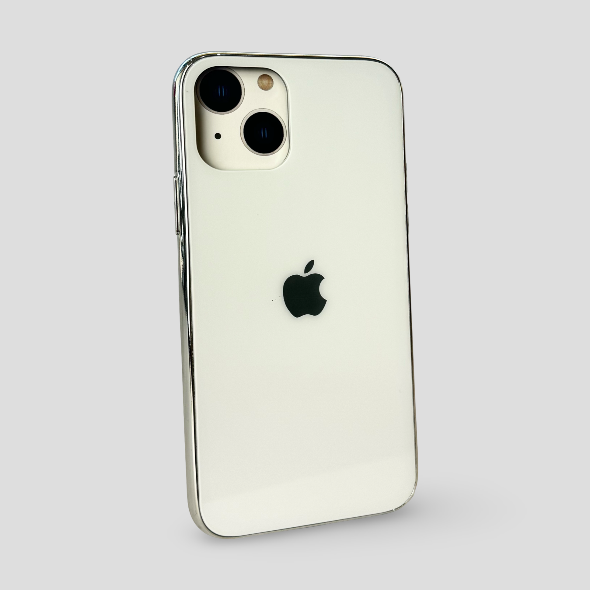 Стъклен кейс с лого за iPhone - Бял