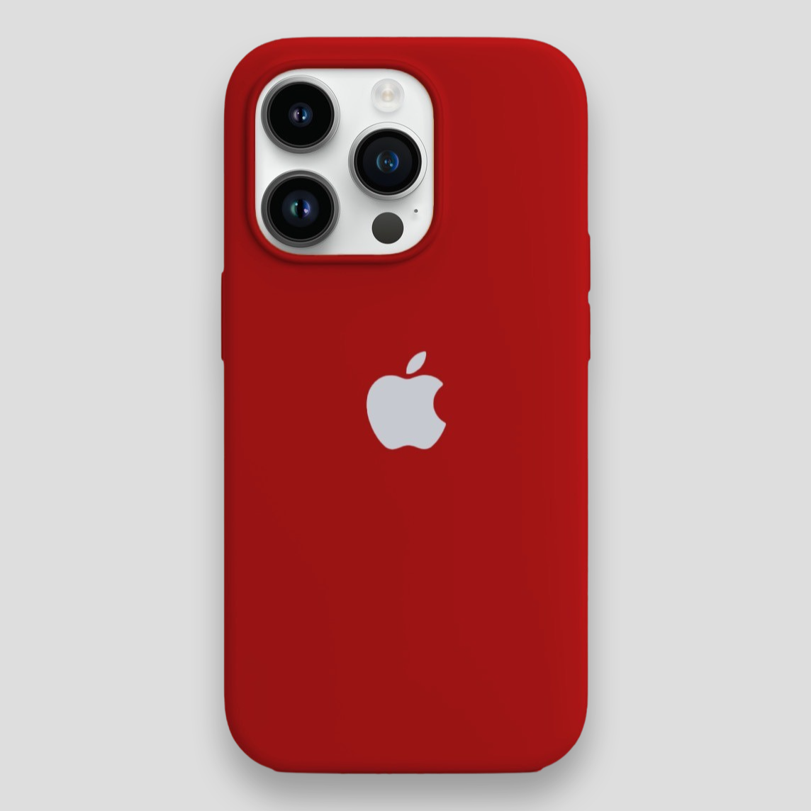 Силиконов кейс с лого за iPhone - Червен 33