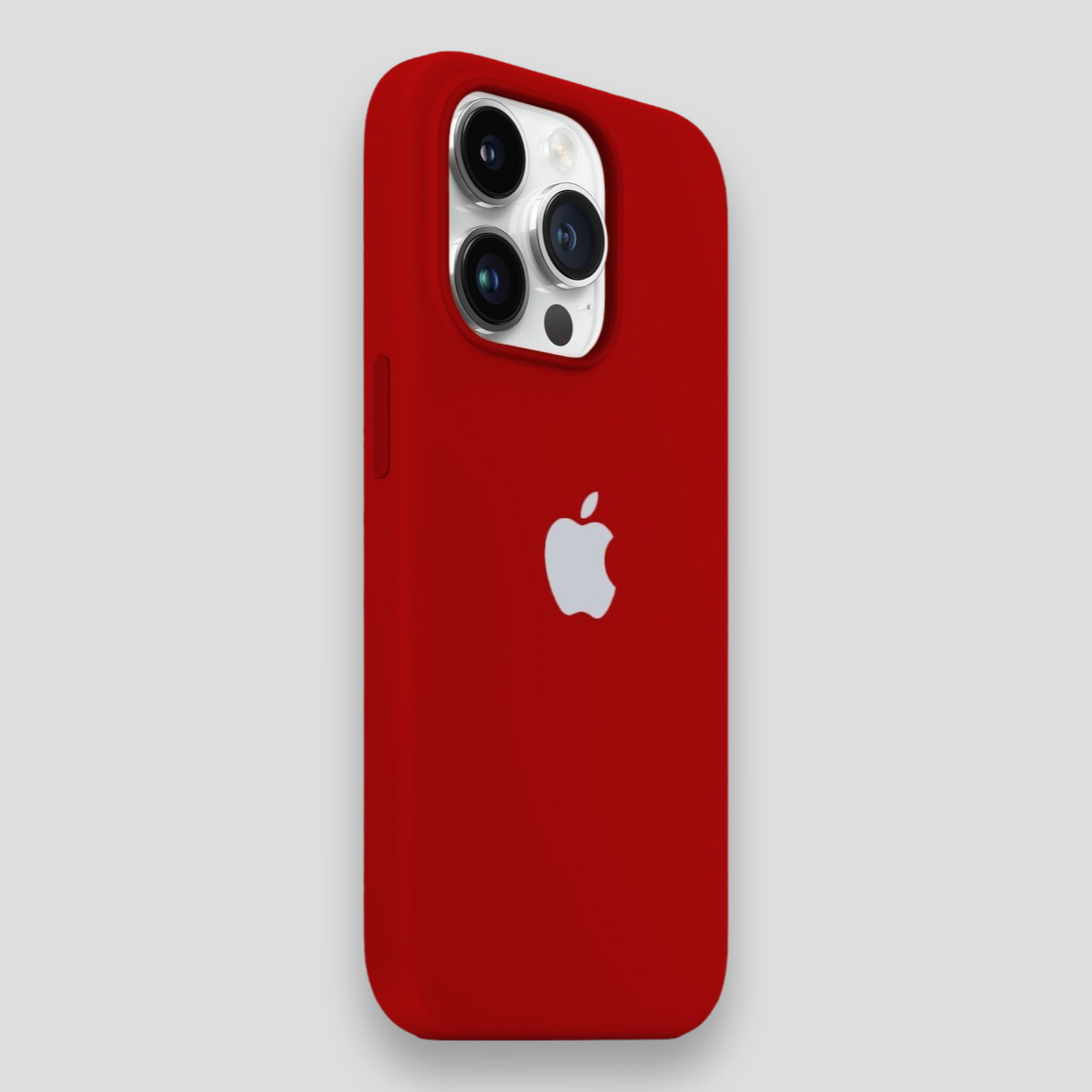 Силиконов кейс с лого за iPhone - Червен 33