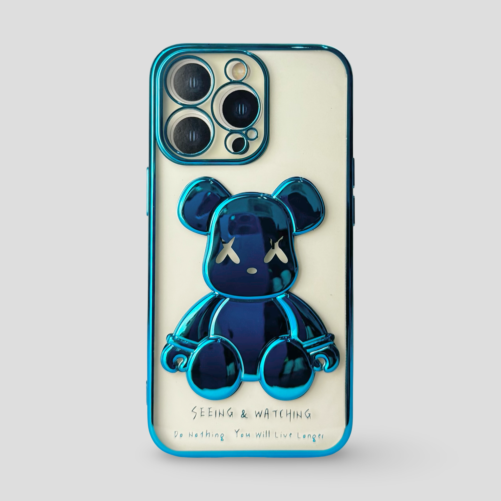 Силиконов кейс за iPhone - "Bear" Син
