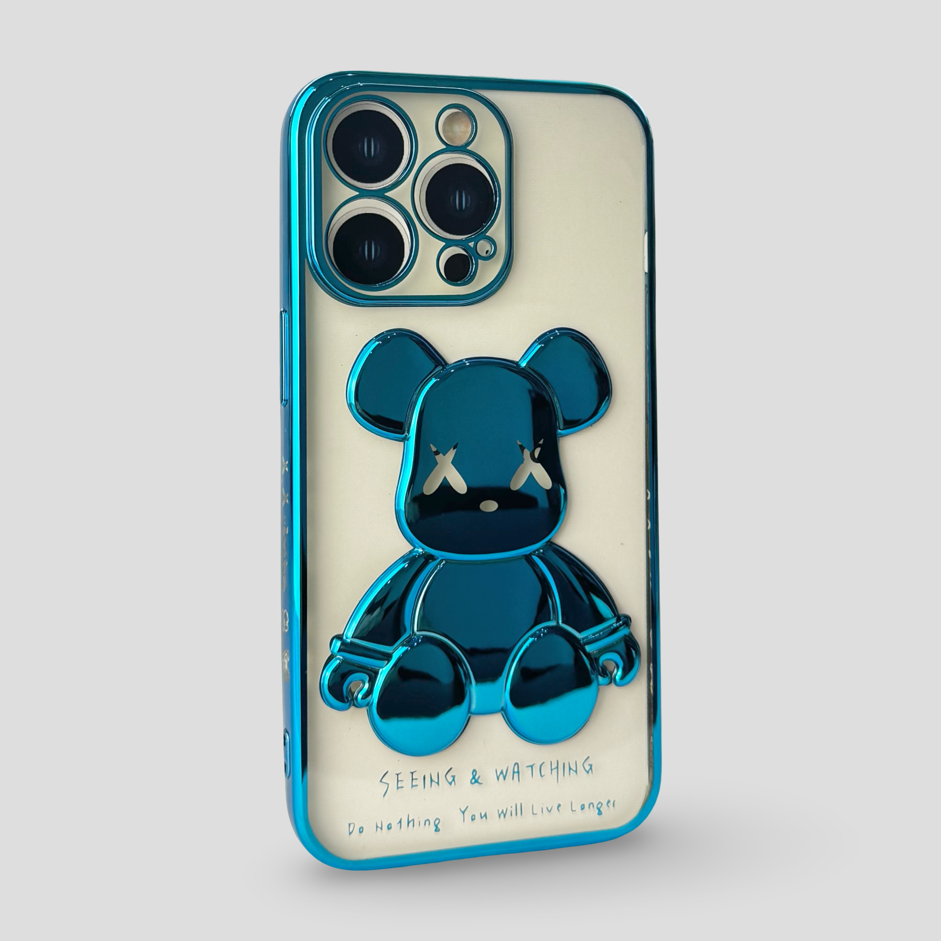 Силиконов кейс за iPhone - "Bear" Син