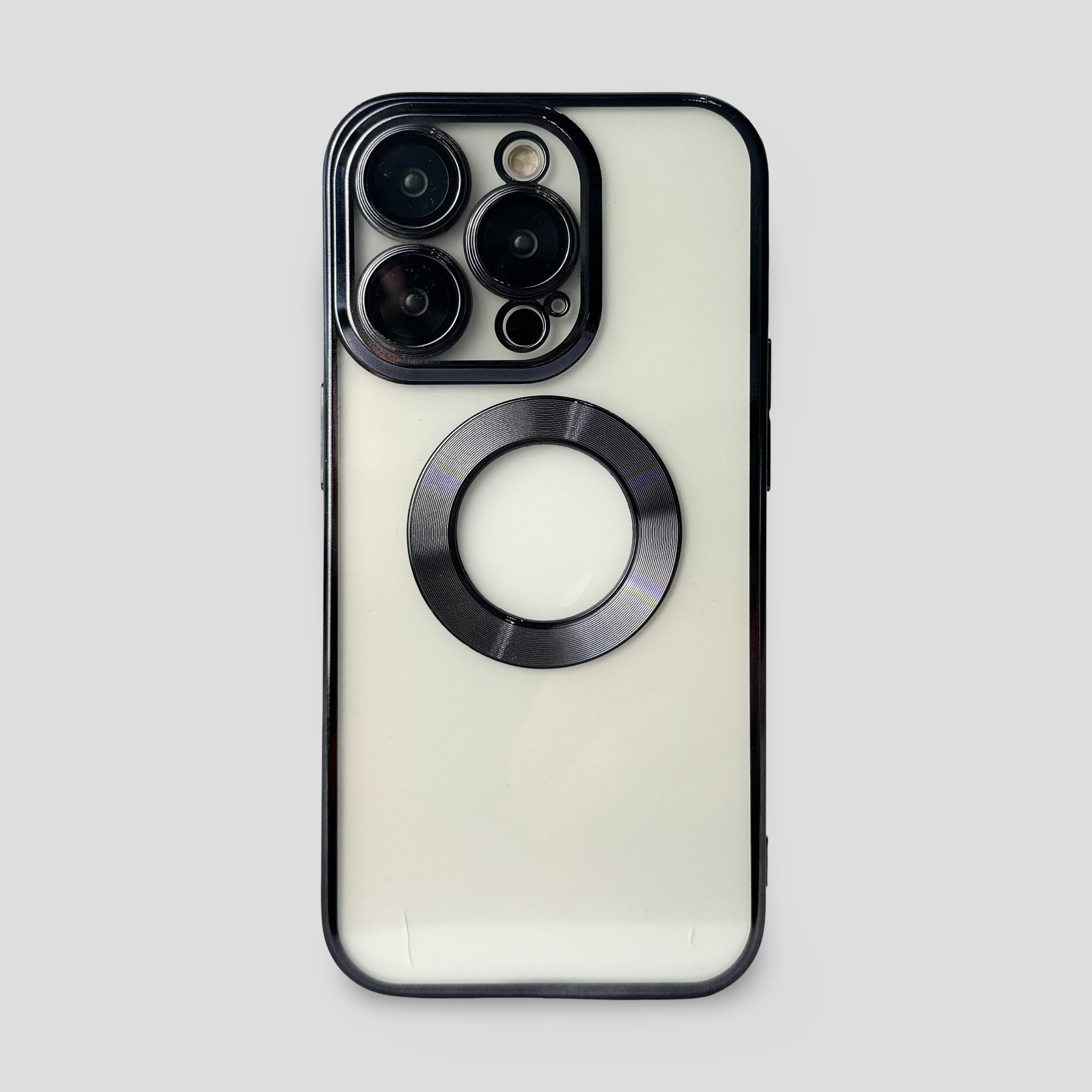 Силиконов кейс за iPhone 2в1 - Черен