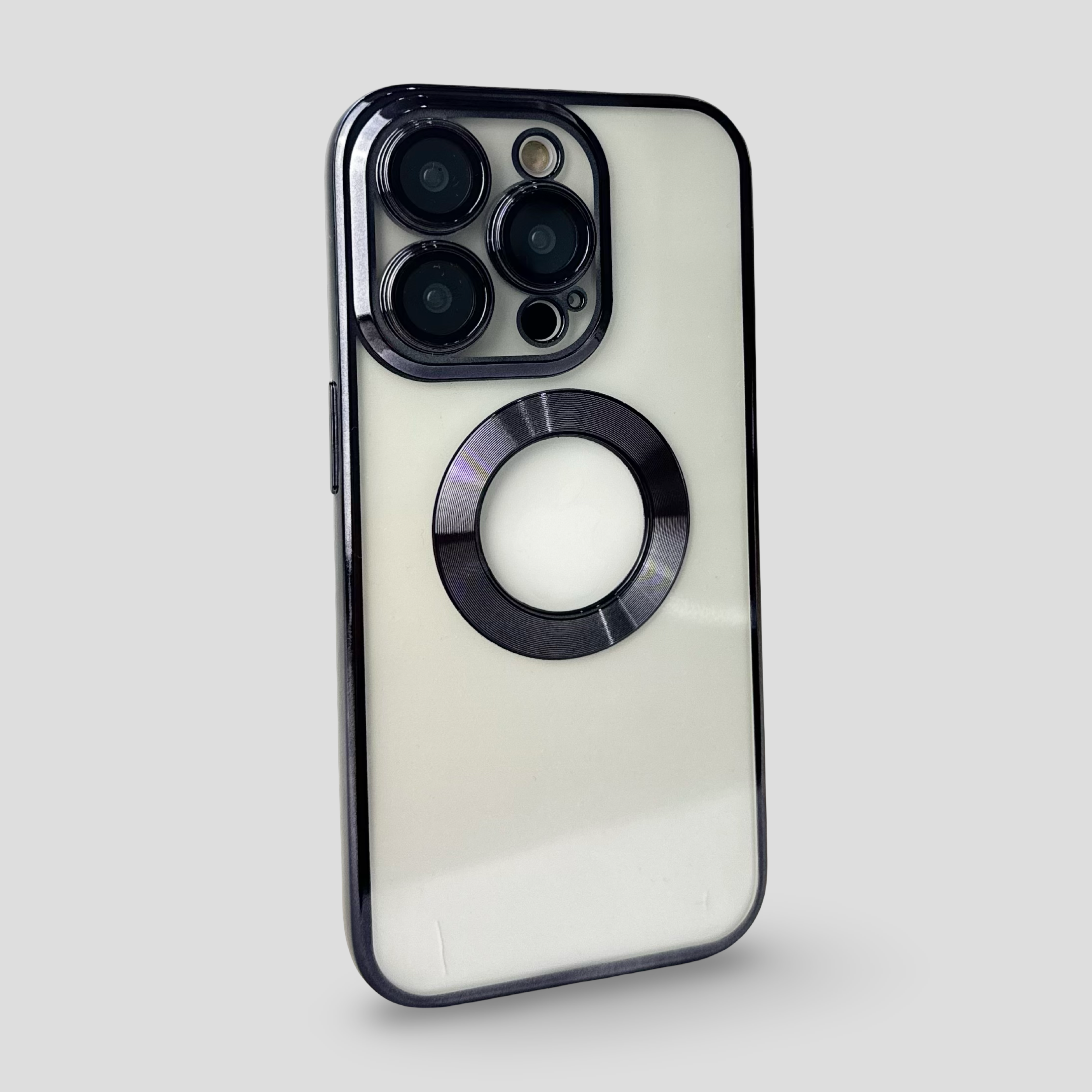 Силиконов кейс за iPhone 2в1 - Черен