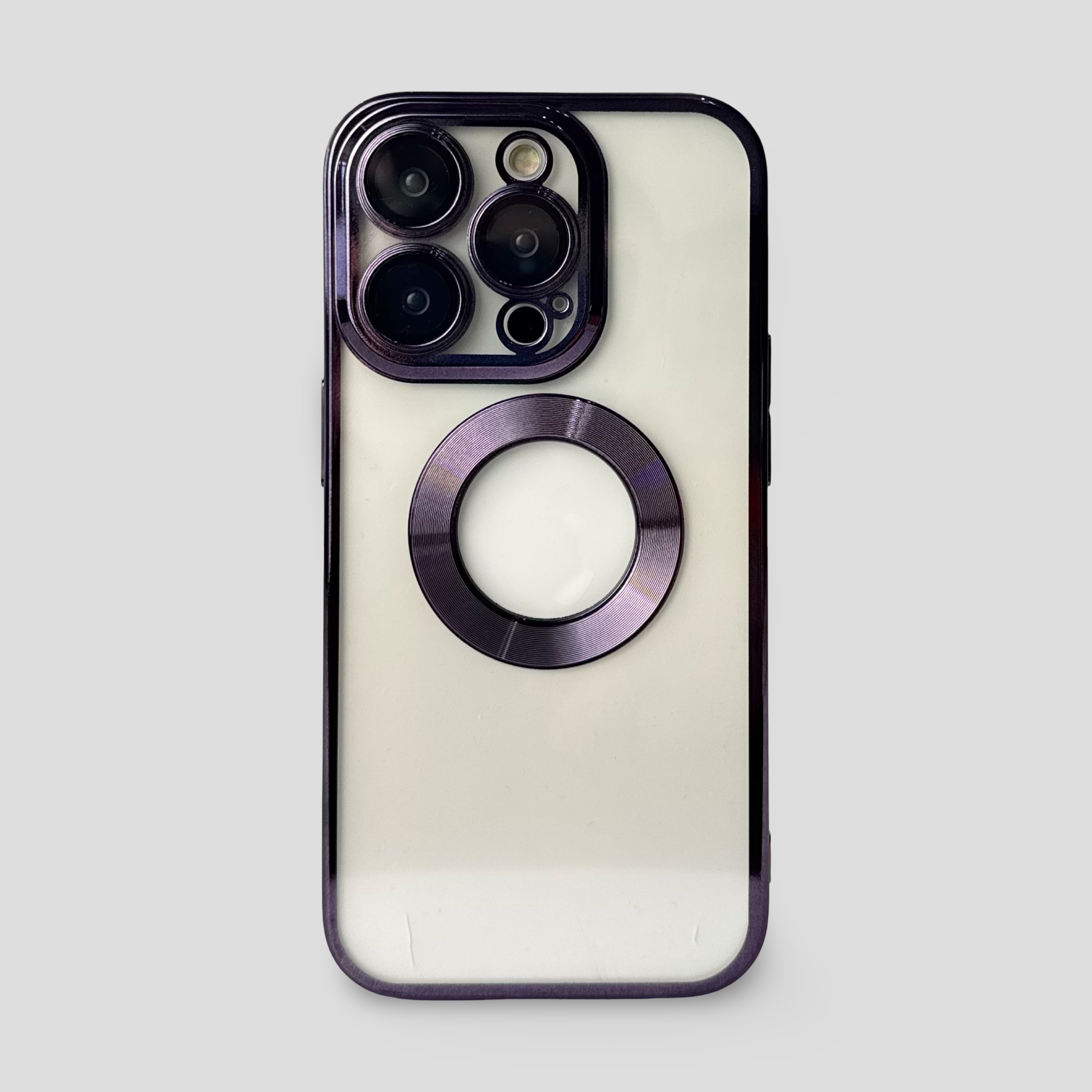 Силиконов кейс за iPhone 2в1 - Лилав