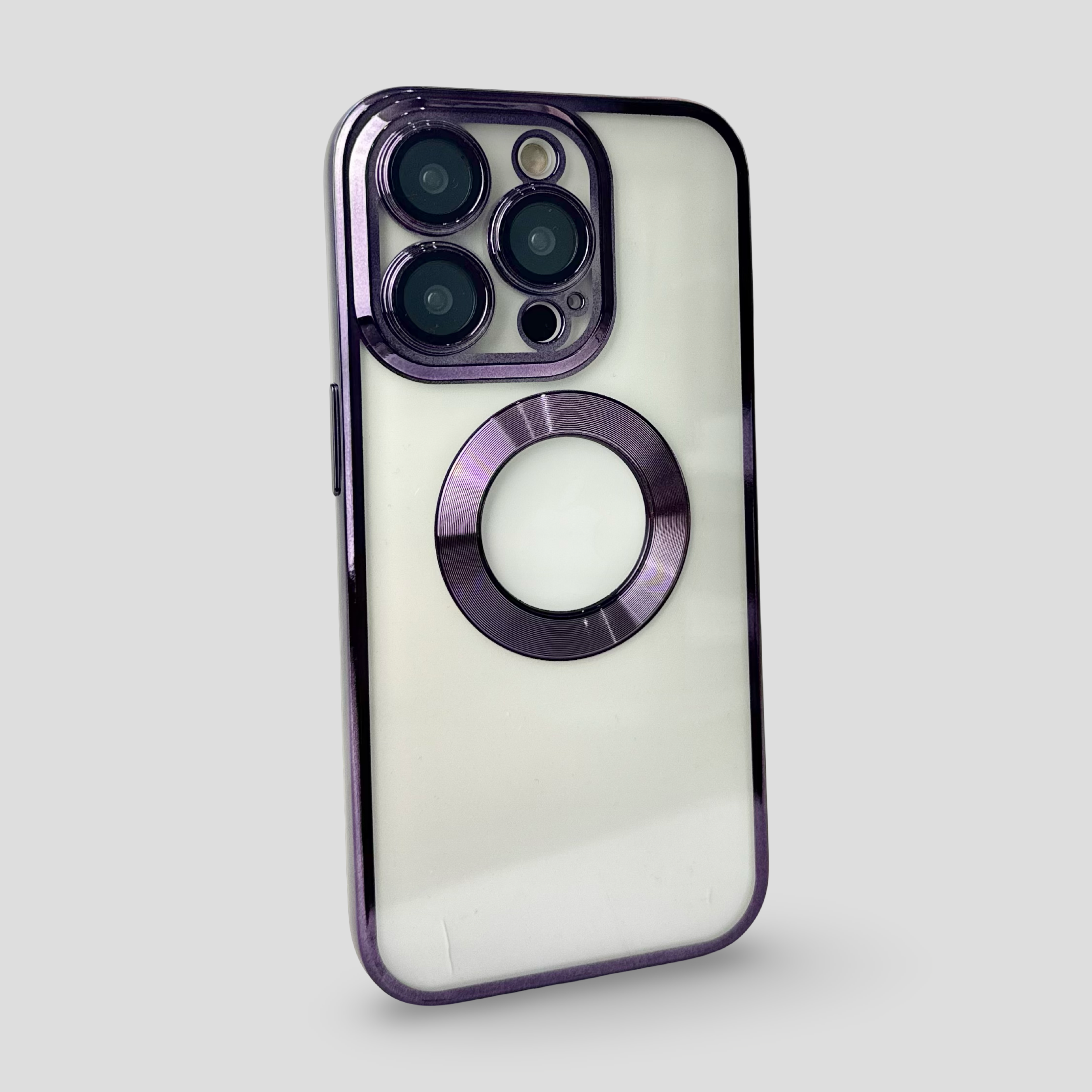 Силиконов кейс за iPhone 2в1 - Лилав
